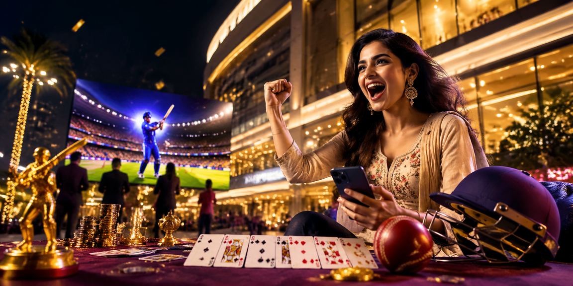 Female player betting on cricket in traditional kurti