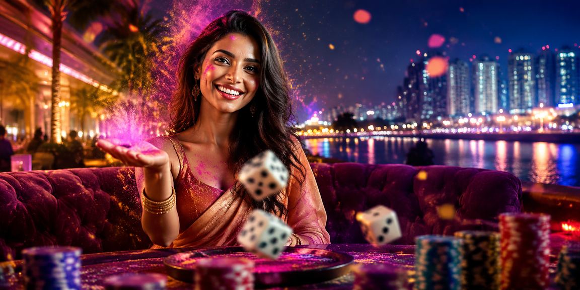 Players enjoying dice game during Holi festival